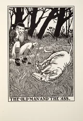 The Old Man and the Ass, från Fontaine Fables, pub. 1905