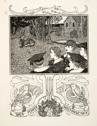 Musikens kraft, från Hundra anekdoter av djur, pub. 1924 (gravyr)