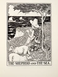 Herden och havet, från Fontaine Fables, pub. 1905