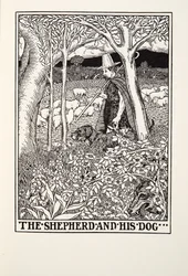 Herden och hans hund, från Fontaine Fables, pub. 1905