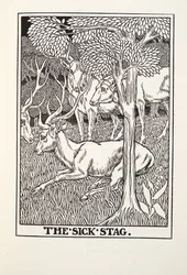 The Sick Stag, från Fontaine Fables, pub. 1905