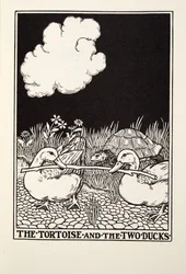 The Tortoise and the Two Ducks, från Fontaine Fables, pub. 1905