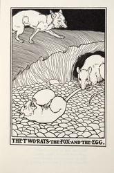 The Two Rats, the Fox and the Egg, från Fontaine Fables, pub. 1905