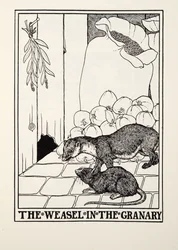 The Weasel in the Granary, från Fontaine Fables, pub. 1905
