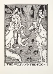 Vargen och räven, från Fontaine Fables, pub. 1905