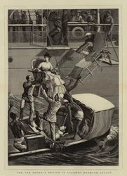 For the Shore, en skiss i Colombo Harbour, Ceylon