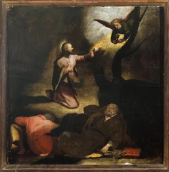 Passion of Christ: Agony in the Garden of Getsemane (olja på trä
