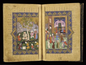 En prins tronad från Mathnavi av Rumi, ca 1530