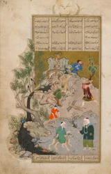 Bustan (Orchard) av Sadi (d.1292) Afghanistan, Safavid Period, 1525 (ogenomskinlig akvarell, bläck och guld på papper)