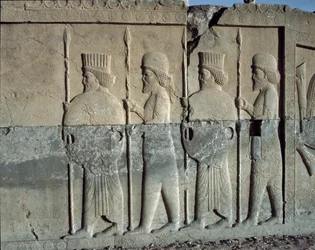 Imperial guard.Reliefer av den östra trappan i Apadana, 600-talet f.Kr.