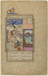 Layla och Majnun i skolan, från en divan, ca 1490