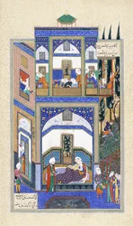 Mihrab hör av Rudabehs dårskap, ca 1500-1540-talet