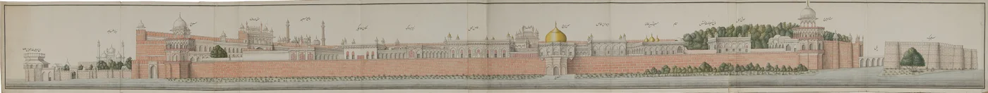 Panorama över fortet i Delhi