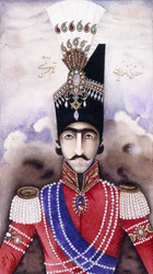 Porträtt av Nasir-ud-din Shah Kajar