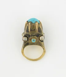 Ring, Iran (guld med turkos och pärlor)