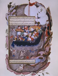 Rumi räddar ett skepp under en storm, sent 1500-tal