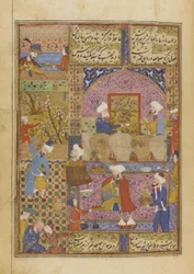 Scen i en krog från en Divan av Hafiz, ca 1552-53