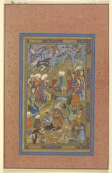 Sulayman och Bilqis tronade, ca 1590-1600