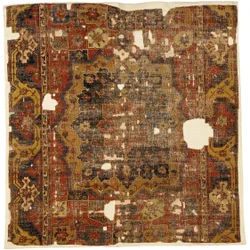 Tabriz-medaljong och kartuschmattfragment, nordvästra Persien, andra hälften av 1500-talet