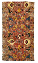 Tabriz-medaljongmattfragment, nordvästra Persien