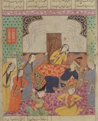 The Lamentation of Farude, illustration från Shahnama (Kungarnas bok) av Abul-Qasim Manur Firdawsi (c.934-c.1020) 1619