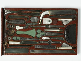 Verktygssats föreställande den heliga familjen, ca 1830 (blandade media)