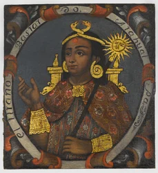 Atahualpa (c.1502-33) 14:e och sista inkakungen, mitten av 1700-talet