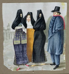 On the Streets of Lima, c.1820 (wc på märgpapper)