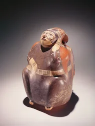 Kakaoplockare av keramik, Nazca Culture (lergods)