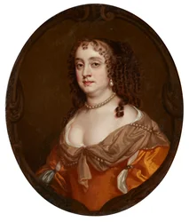 Porträtt av Anne, grevinnan av Suffolk (olja på duk)