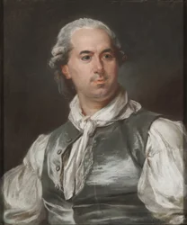 Porträtt av Hubert Robert (1733-1808), av Hall, Peter Adolf (Pierre Adolphe) (1739-1793). Gouache på papper. Mått: 63,5x52,5 cm. Nationalmuseum Stockholm