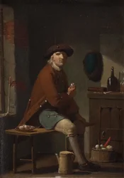 En Man Röker Hans Pipa