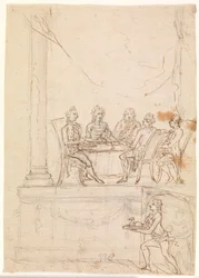 Kungafamiljen vid ett bord på Hirschholms slott 29 september 1771