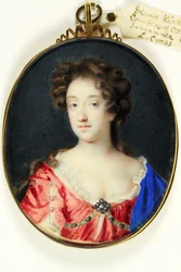 Diana Kirke, grevinna av Oxford (akvarell på veläng)