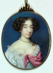 Lady Elizabeth Cavendish, hertiginna av Albemarle och hertiginna av Montagu (akvarell på elfenben)