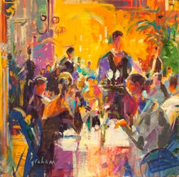 Lunch på Fortnum and Mason, 2020 (olja på duk)