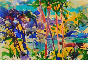 South Maui, Hawaii, 2023 (akvarell)