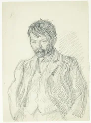 Porträtt av målaren Jens Birkholm. Halvfigur