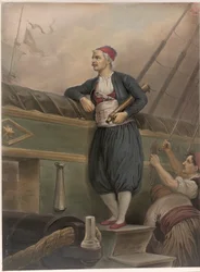 En grekisk sjöman ombord på ett fartyg, från ett "Album of Greek Heroism, or the Deliverance of Greece"