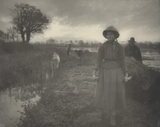 Poling the Marsh Hay, 1886. Skapare: Dr Peter Henry Emerson, Thomas Frederick Goodall.