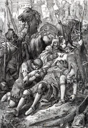 Kung Vilhelm Erövraren sårar av sin son Robert II av Normandie dit Courteheuse (1051-1134) vid fästningen Gerberoy