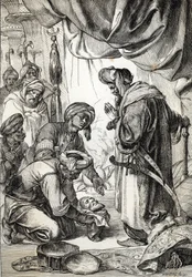 Chefen för Ali Pasha från Janina (1750-1822) presenterad av Sicars till Sultan Mahmud II