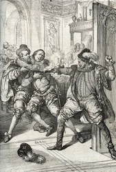 Åttioåriga kriget (1568-1648): Mordet på Vilhelm av Oranien, kallad Vilhelm den tyste (1533-1584), den 10/07/1584 av Balthazar Gérard under åttioåriga kriget