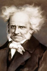 Den tyske filosofen Arthur Schopenhauer (1788-1860) foto efter målning av Peter Kramer