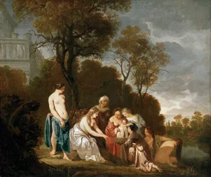 Moses räddad ur floden (målning på duk)