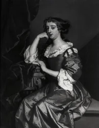 Porträtt av Lady Elizabeth Wriothesley, hustru till den 11:e earlen av Northumberland (olja på duk)