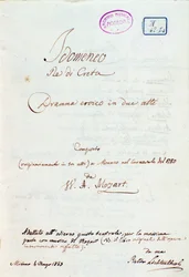 Första sidan av Lichtenthals bearbetning av Mozarts "Idomeneo, Re di Creta"