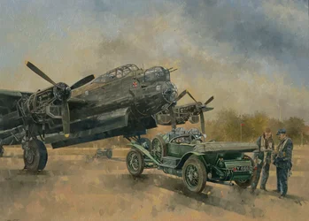 A Lancaster and a Bentley, 2000 (olja på duk)