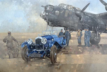 Able Mable and the Blue Lagonda (olja på duk)