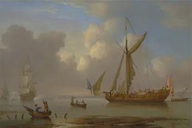 Royal Yacht becalmed vid ankare